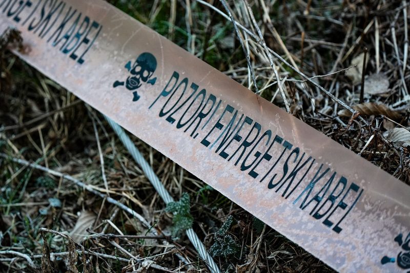Výstražná fólie nad potrubím před zásypem – Polička, Voda + kanalizace, společná rýha 22 bm